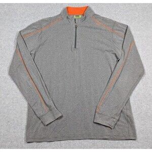 TASC Men Sweater Large Bamboo 1/4 Zip Pullover Performance Mock Neck Stretch‎